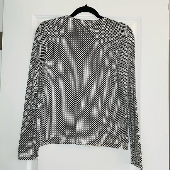 G Knitwear Silk Blend Cardigan Black and Cream Size Small - Picture 4 of 9